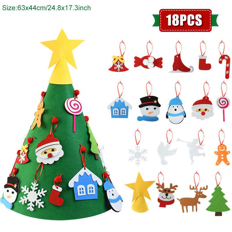 DIY Felt Christmas Tree Ornaments For Kids - Here2Save