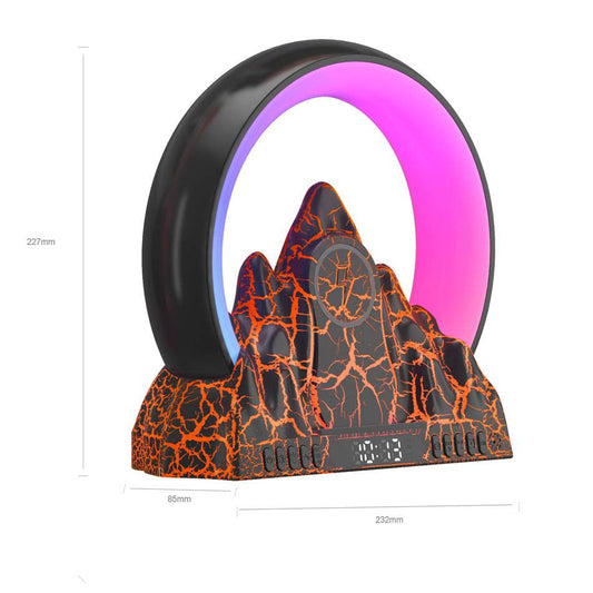 Colorful Flame Mountain Wireless Charging Alarm Clock - Here2Save