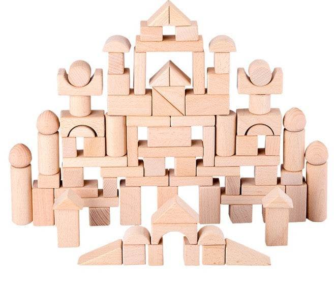 KIDUS 80 beech wooden building blocks - Here2Save