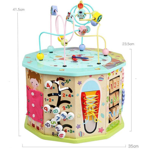 Large Ten-sided Bead-stringing Toy Treasure Chest Wooden Toys - Here2Save