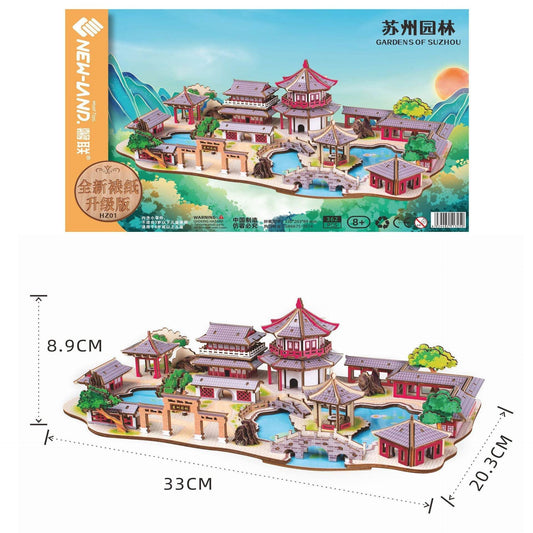 DIY3D Wooden Stereoscopic Puzzle Of Suzhou Garden Building Model - Here2Save