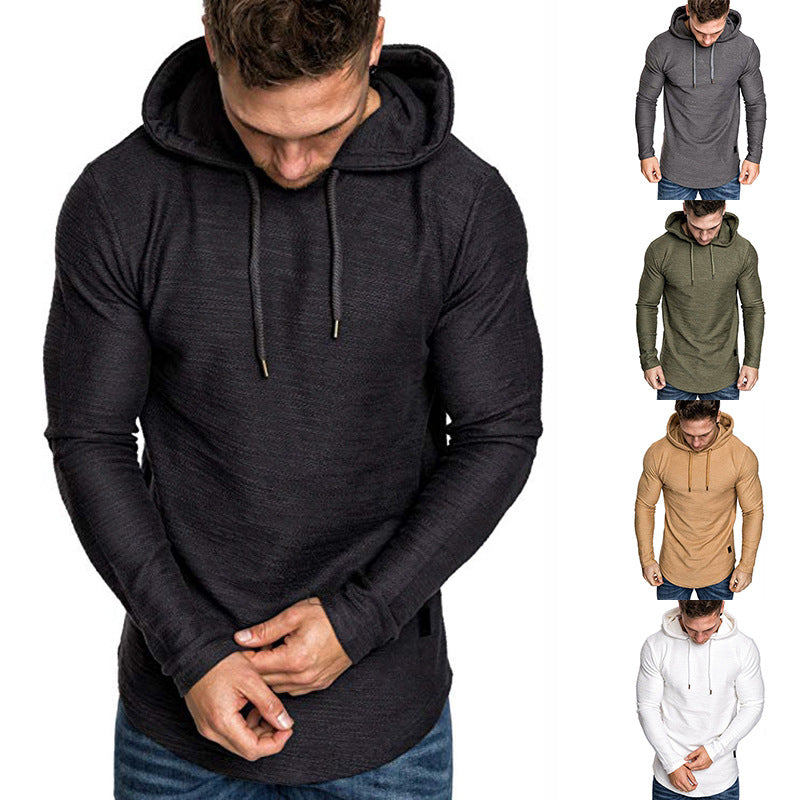 Sudadera con capucha para hombre Sudadera casual de manga larga Tops delgados Camiseta de gimnasio