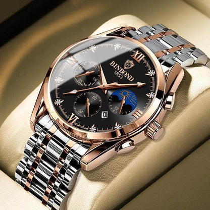 Waterproof Luminous Calendar Men's Fashion Genuine Leather Watch - Here2Save