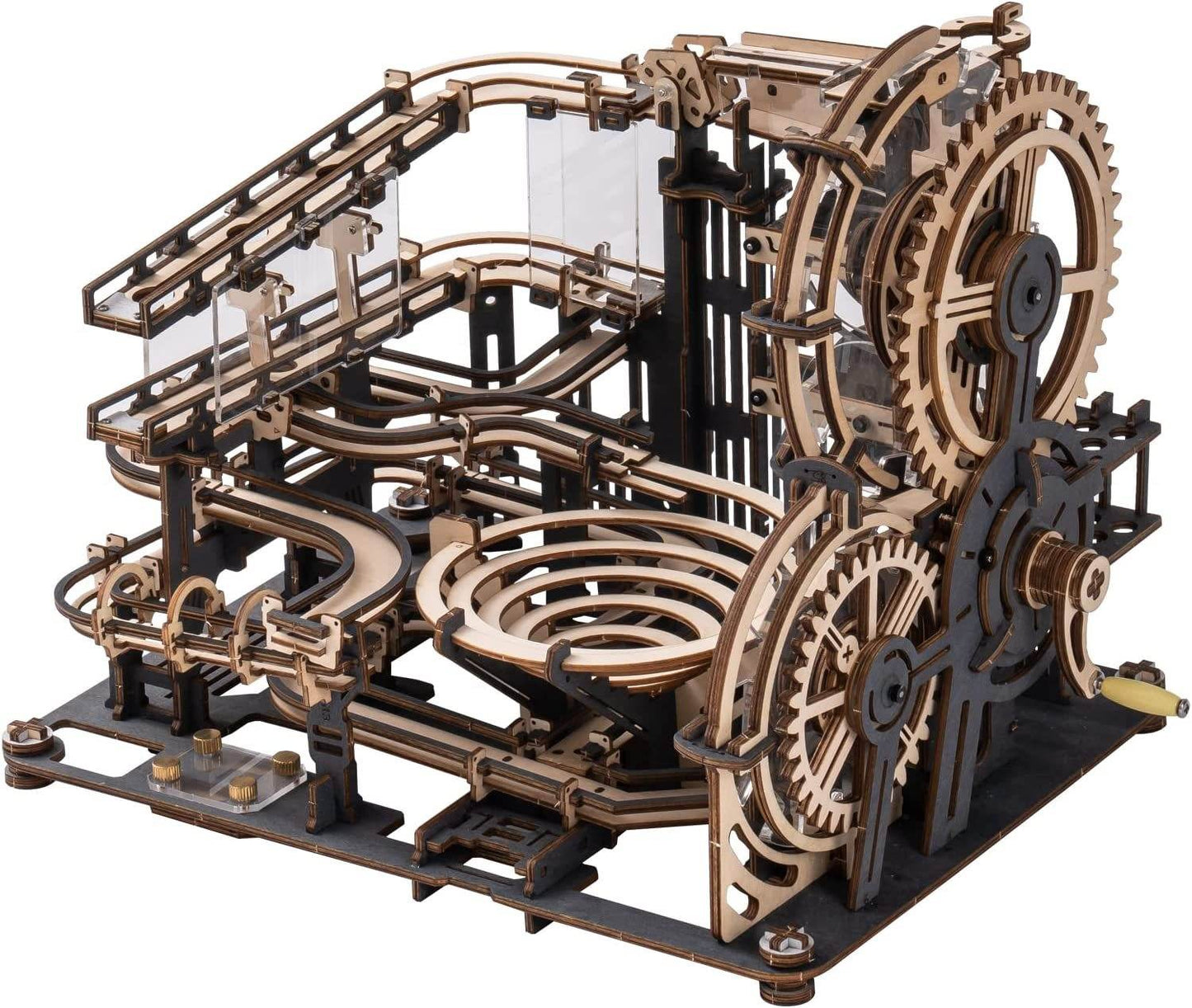 Robotime ROKR Marble Night City 3D Wooden Puzzle Games Assembly Waterwheel Model Toys For Children Kids Birthday Gift - Here2Save