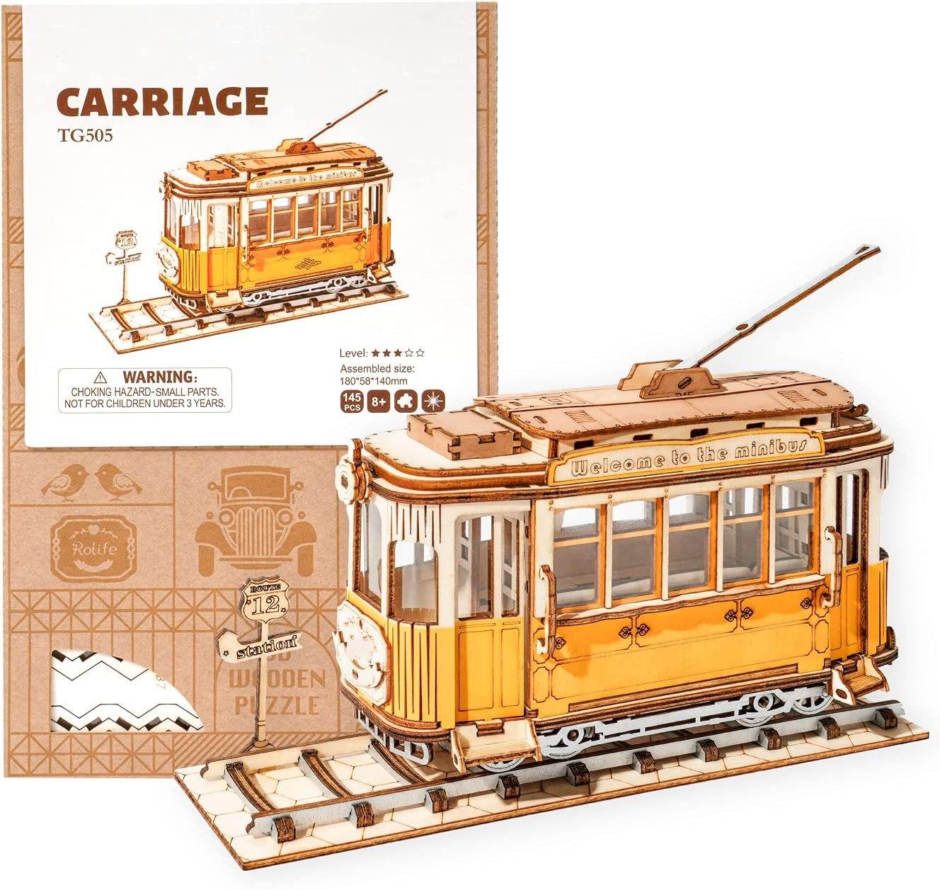 Robotime Rolife Vintage Car Model 3D Wooden Puzzle Toys For Chilidren Kids - Here2Save