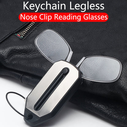 Mini Nose Clip On Portable Reading Glasses Men For Women Rimless Portable Magnifying Presbyopic Glasses Eyewear Ladies - Here2Save