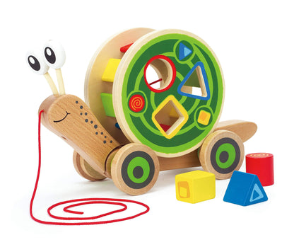 Drag Snail Baby Toddler Wooden Toy