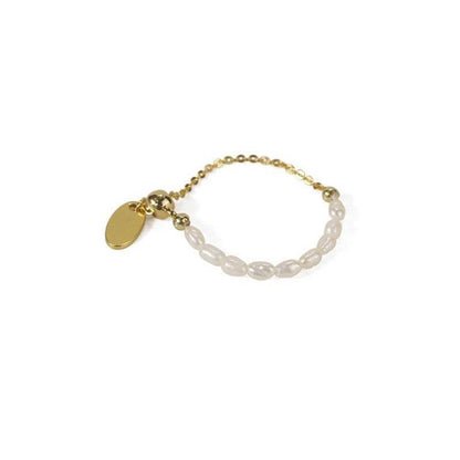 Pearl Rings Stretch Adjustable Soft Chain Women's End Ring - Here2Save