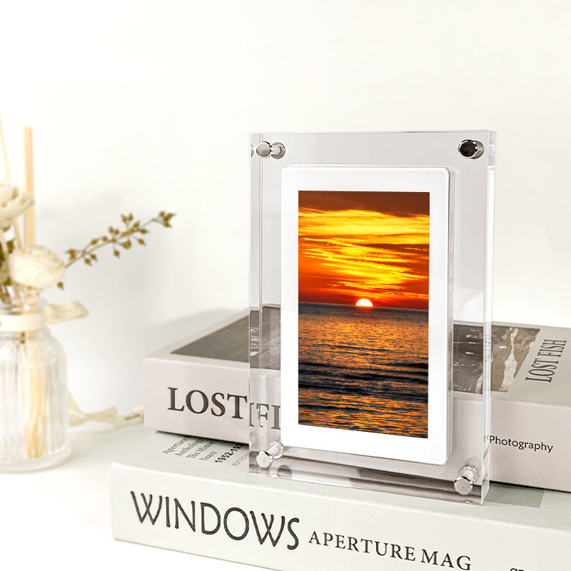 Digital Picture Frame Acrylic Video Player Digital Photo Frame Vertical Display With 1GB And Battery Type C Video Frame Gift For Loved - Here2Save