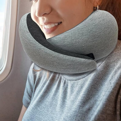 Almohada de Viaje para el cuello, almohada de avión no deformada, cojín para el cuello de viaje, almohada duradera en forma de U con memoria de viaje, almohada de algodón para siesta en el cuello