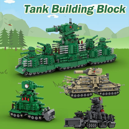 Compatible Building Blocks MOC Restore World Of Tanks KV99KV-44 Model Piecing  Boy Birthday Gift