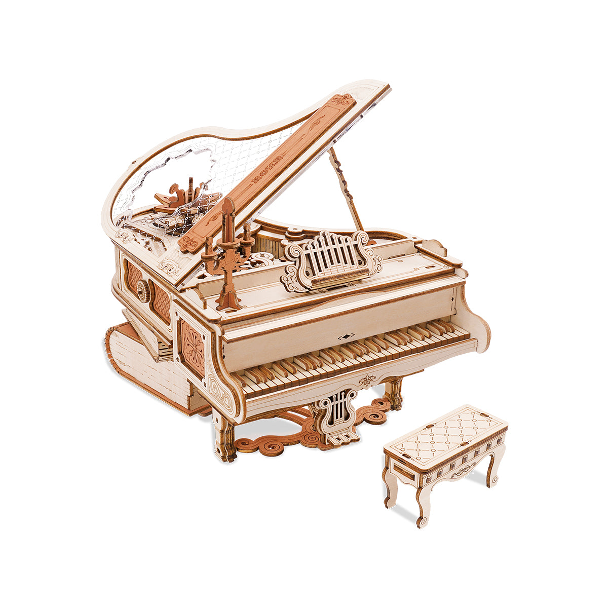 Robotime 223 Uds rompecabezas de madera 3D Piano mágico caja de música mecánica juguete para regalo escritorio regalo para hombres y mujeres Hobby AMK81