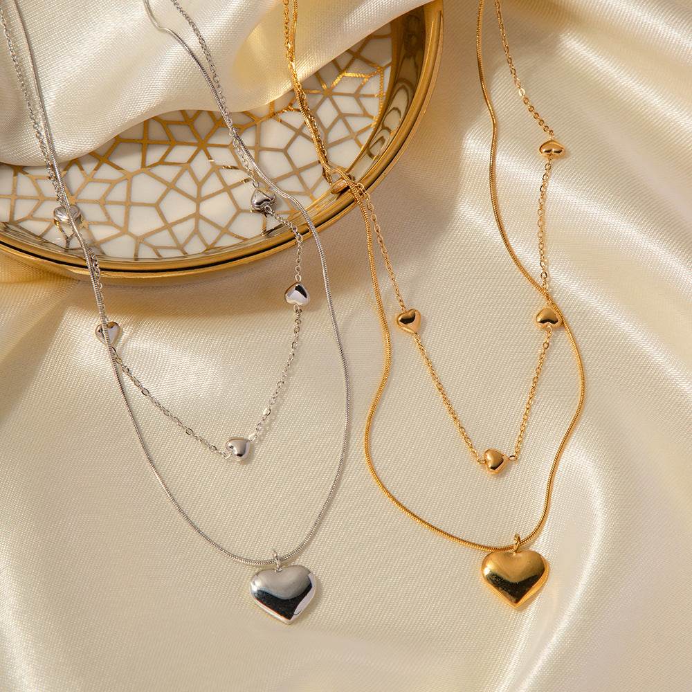Love Double-layer Necklace 18K Gold-plated Collarbone Necklace - Here2Save