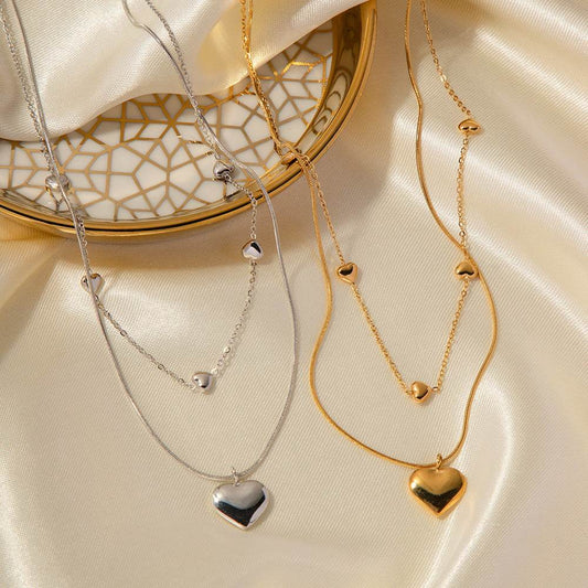 Love Double-layer Necklace 18K Gold-plated Collarbone Necklace - Here2Save