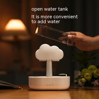 Humidificador de luz nocturna de nube de lluvia con sonido de gota de agua de lluvia y difusor de aceites esenciales con luz Led de 7 colores aromaterapia