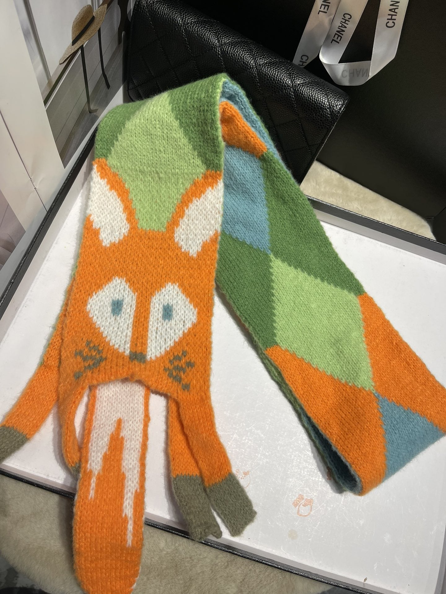 Warm Autumn And Winter Fox Knitted Scarf For Women