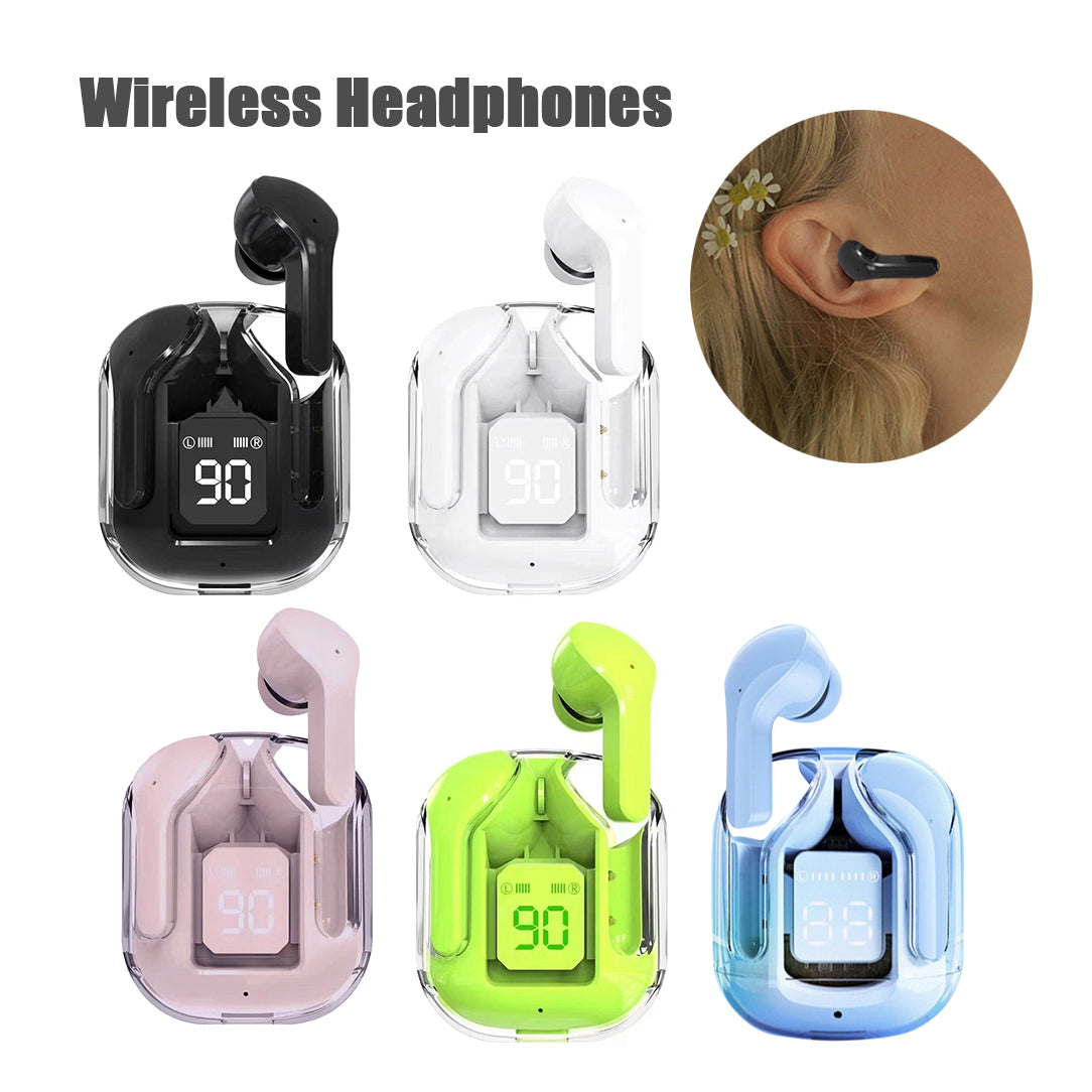 Nuevo Mini Auriculares inalámbricos con Bluetooth transparentes pantalla Digital ENC reducción de ruido verdadero inalámbrico deportivo música