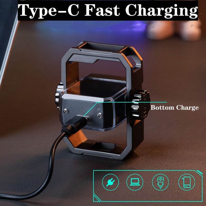 New Pulse Lighter Double Arc Outdoor Windproof Type-C Charging Electric Lighter Mechanical Alloy Rotary Gyroscope Decompression Tool - Here2Save