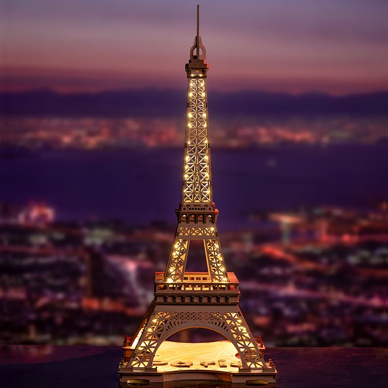 Rolife La Noche De La Torre Eiffel Rompecabezas Grande De Madera Con 4 Espectáculos De Luces Para Regalo