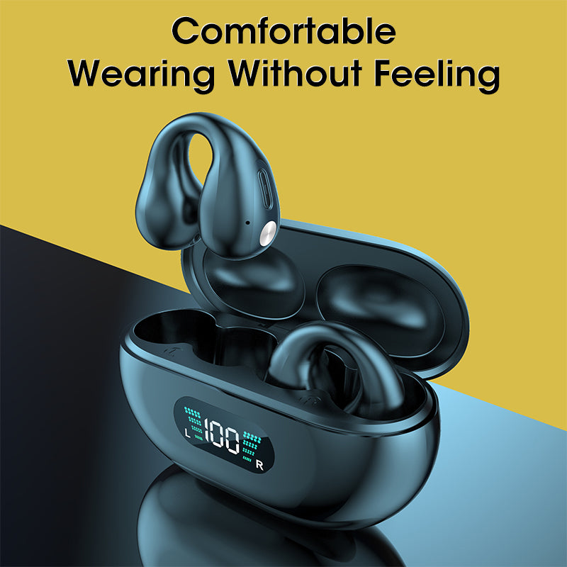 Bone Conduction Headphones TWS Earbuds Ear Clip Bluetooth 5.3 Touch Wireless Earphone In-Ear Bass HIFI Sports Headset - Here2Save