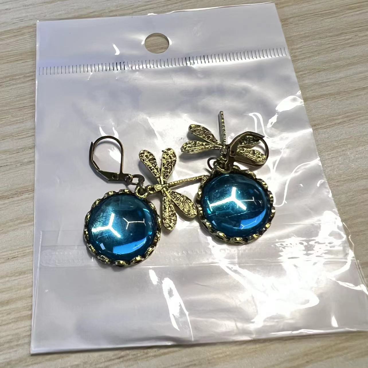 Fashion Jewelry Women's Earrings Hanging Vintage Dragonfly Pendant Earring Boho Chakra Blue Moonstone Drop Earrings For Women Wedding Charm Ethnic Jewellery - Here2Save