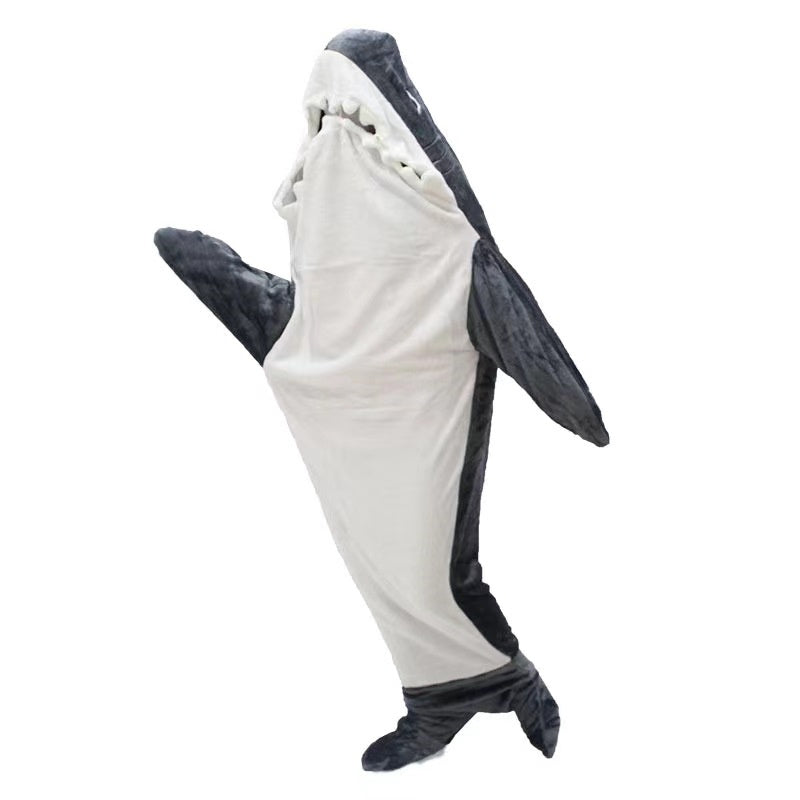 Cartoon Shark Sleeping Bag Pajamas Office Nap Shark Blanket Karakal High Quality Fabric Mermaid Shawl Blanket For Children