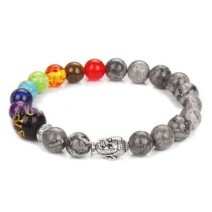 Pulsera de Siete Chakras de Piedra Natural