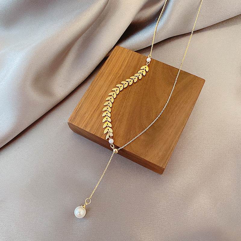 Special-interest Design Wheat Pearl Necklace Earring Bracelet Set - Here2Save