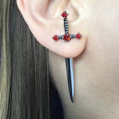 Women's Fashion Vintage Crystal Diamond Gothic Dagger Earrings - Here2Save