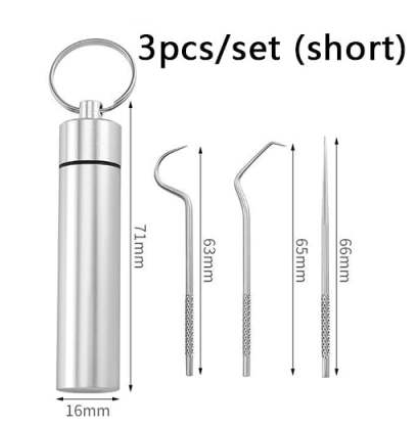 Stainless Steel Toothpick 304 Household Portable Cleaning Tool Toothpick Set 7pcs - Here2Save