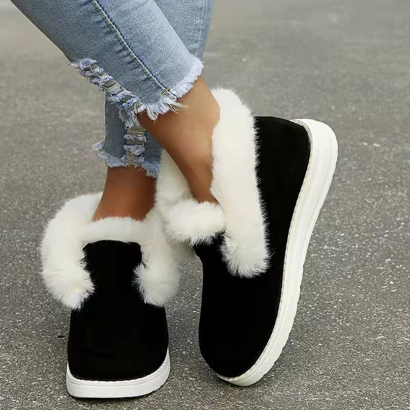 Snow Boots Warm Winter Shoes Plush Fur Ankle Boots Women - Here2Save