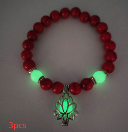 Energy Luminous Lotus Natural Stone Bracelet Yoga Healing Luminous Glow In The Dark Charm Beads Bracelet For Men Women Prayer Buddhism - Here2Save