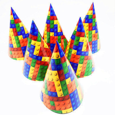 Building block brick theme birthday props