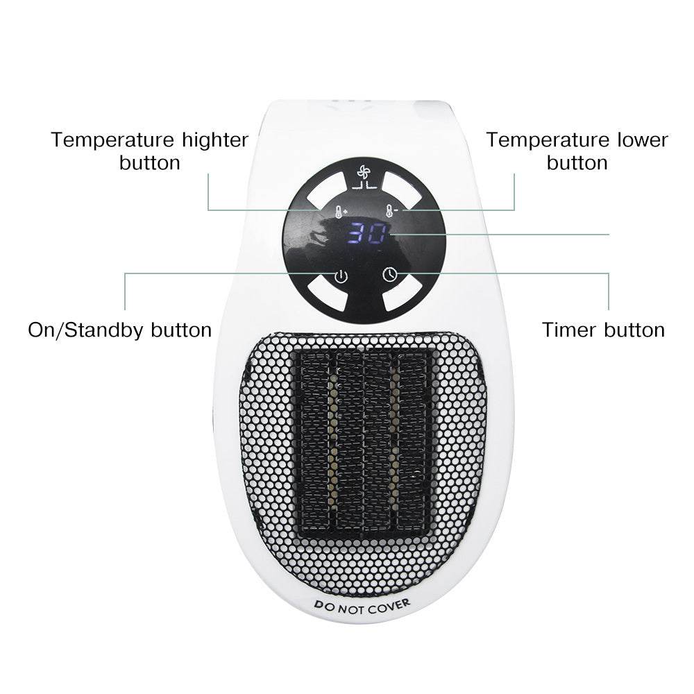 Portable Electric Heater Wall Fan Heater Handy Heating Stove Adjustable Thermostat Radiator Warmer Machine Home Appliance - Here2Save