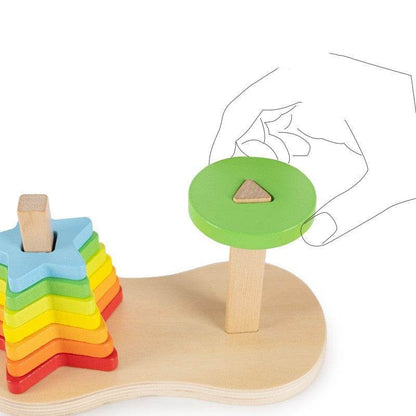 Rainbow Tower Jenga Ring Building Block Toy - Here2Save