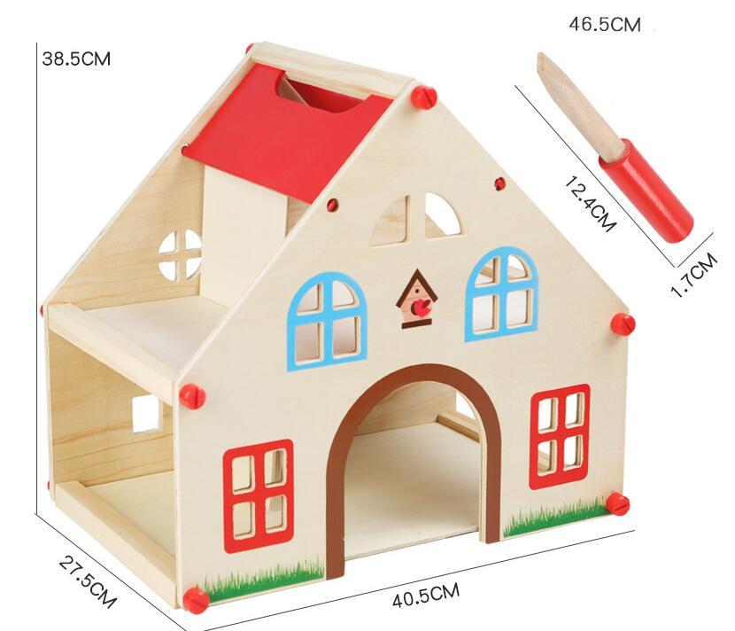 Wooden Children's Play House Villa Model Toy