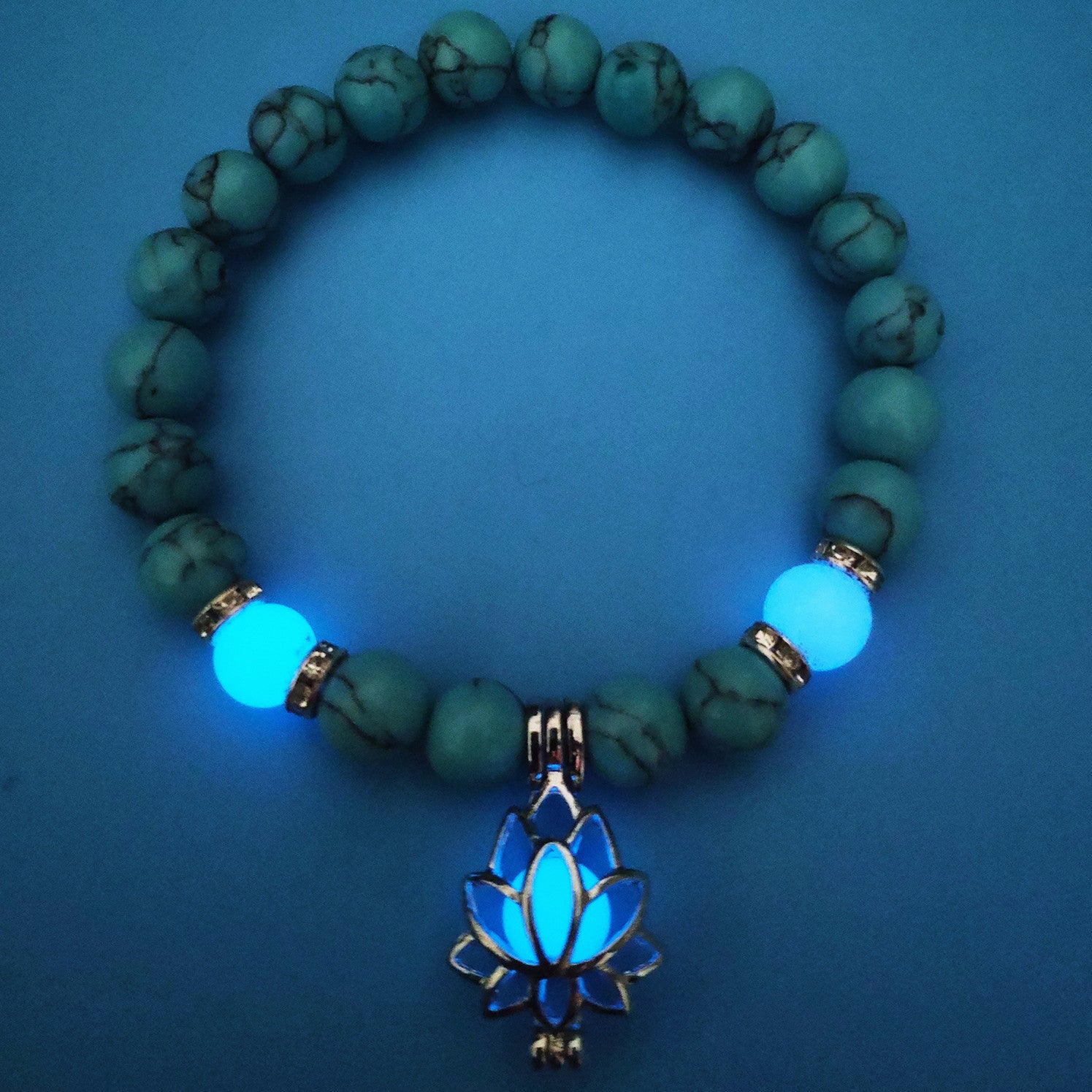 Energy Luminous Lotus Natural Stone Bracelet Yoga Healing Luminous Glow In The Dark Charm Beads Bracelet For Men Women Prayer Buddhism - Here2Save