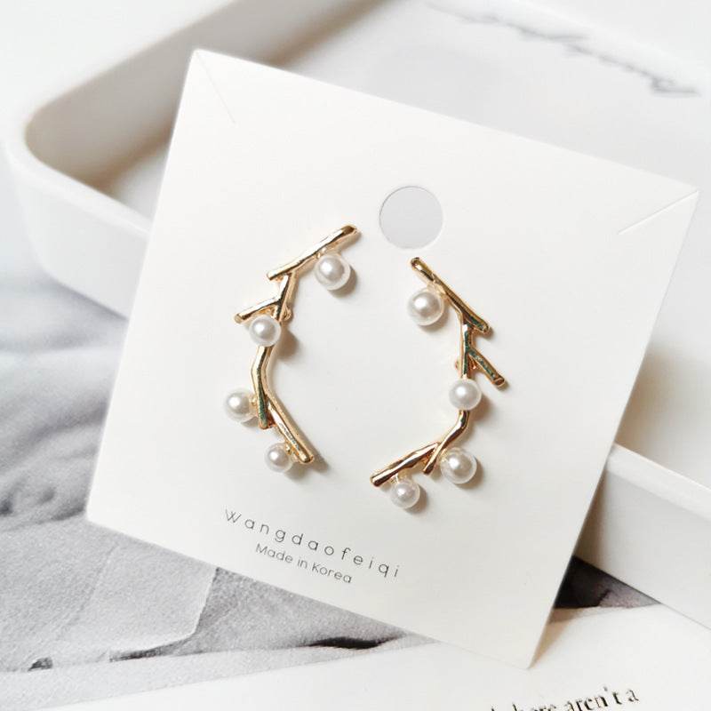 Personalized Pearl Net Earrings - Here2Save