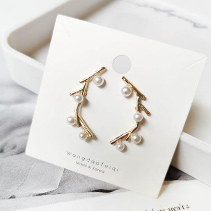 Personalized Pearl Net Earrings - Here2Save