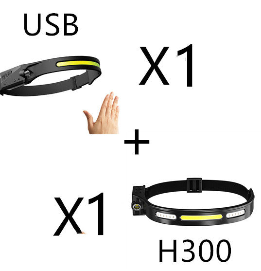 COB LED Induction Riding Headlamp Flashlight USB Rechargeable Waterproof Camping Headlight With All Perspectives Hunting Light - Here2Save