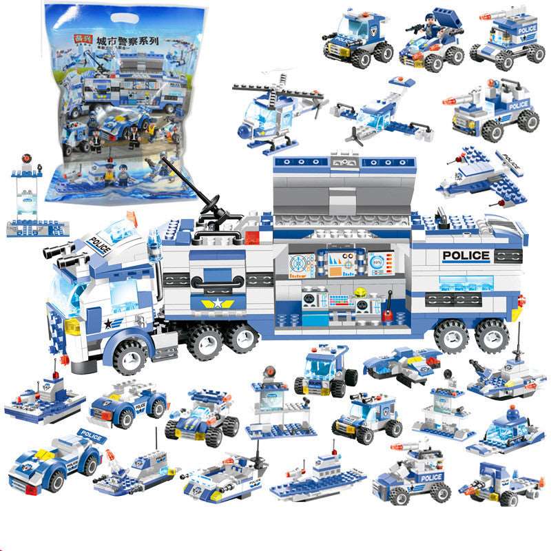 762Pcs Robot Car City Police Building Blocks Set