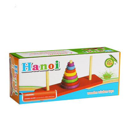 Colorful Hanoi Tower Wooden Toy