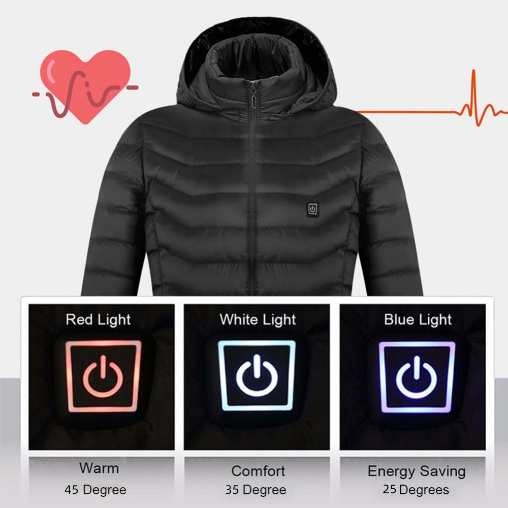 New Heated Jacket Coat USB Electric Jacket Cotton Coat Heater Thermal Clothing Heating Vest Men's Clothes Winter - Here2Save