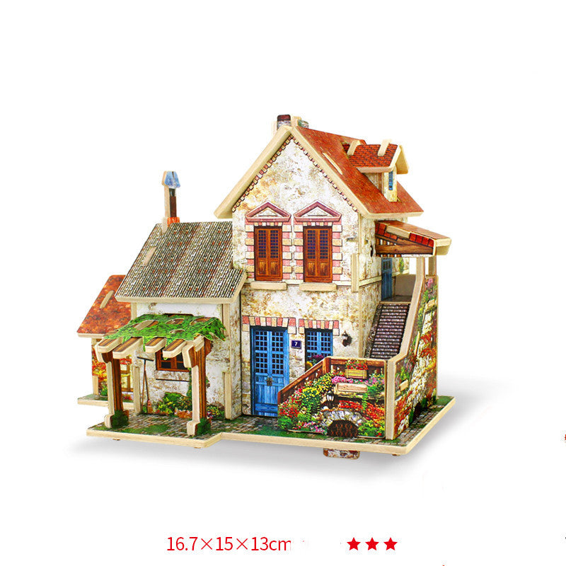 House assembly model 3D wooden three-dimensional puzzle