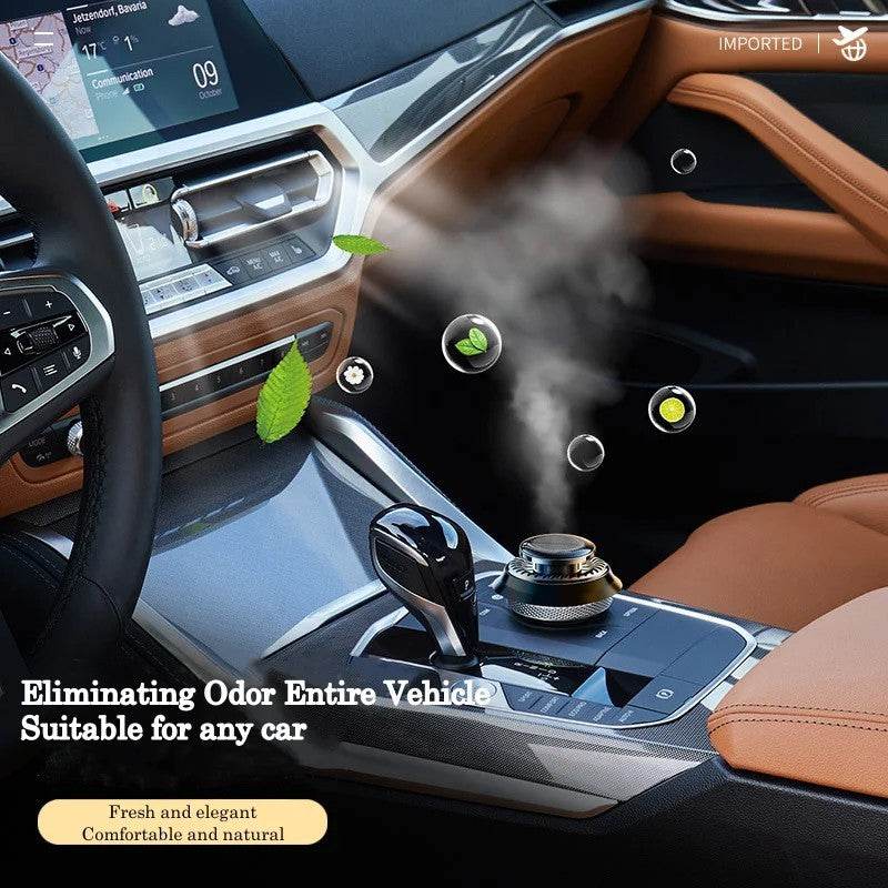 Portable Kinetic Car Air Freshener Solar Powered Double Ring Rotating Air Cleaner Perfume Fragrance Diffuser - Here2Save