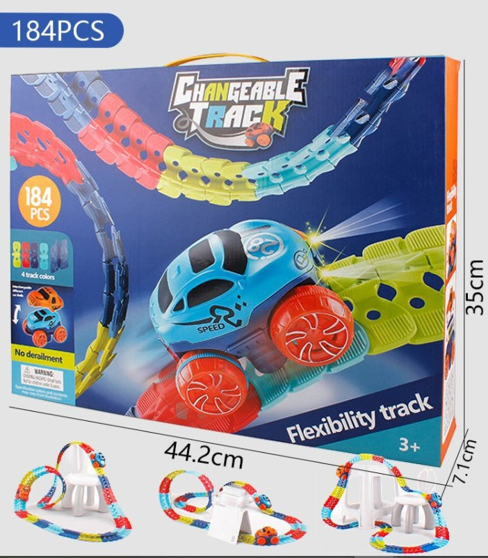 Variety Of Flexible Assembling Electric Light Rail Toy Car