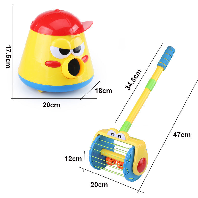 Toy gun pot launcher vacuum cleaner combination set