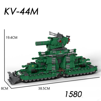 Compatible Building Blocks MOC Restore World Of Tanks KV99KV-44 Model Piecing  Boy Birthday Gift