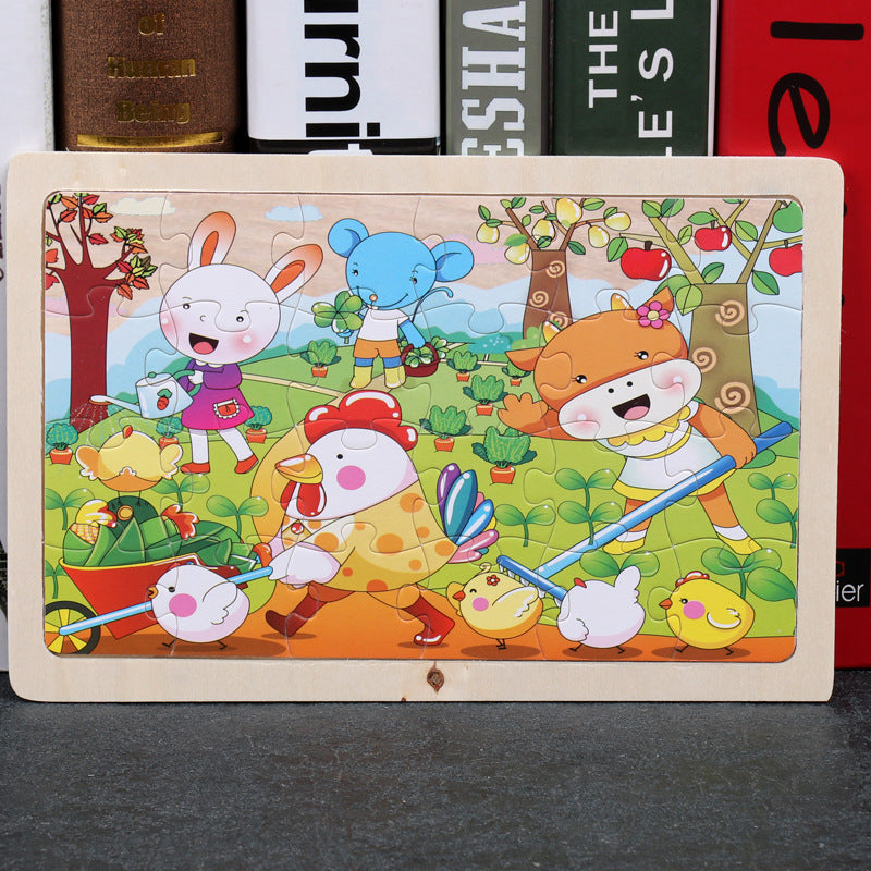 Cartoon Pictures 24 Pieces Of Wooden Jigsaw Puzzle