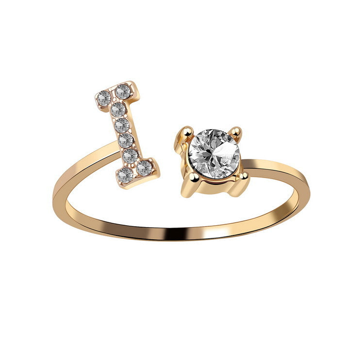 New Design Adjustable 26 Initial Letter Ring Fashion Jewelry For Women Simple Elegant Jewelry - Here2Save